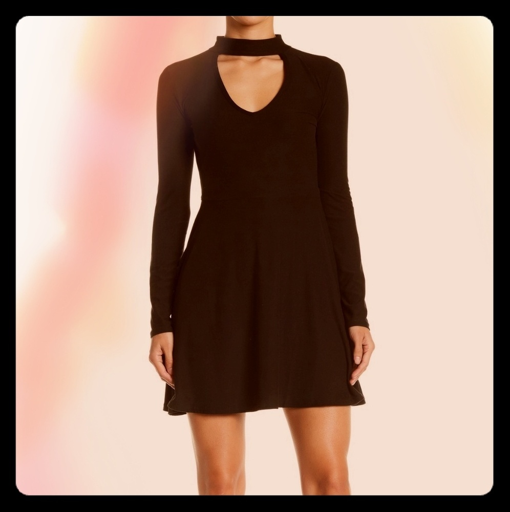 NEW Wine/Black Choker Fit & Flare Mini Dress!
